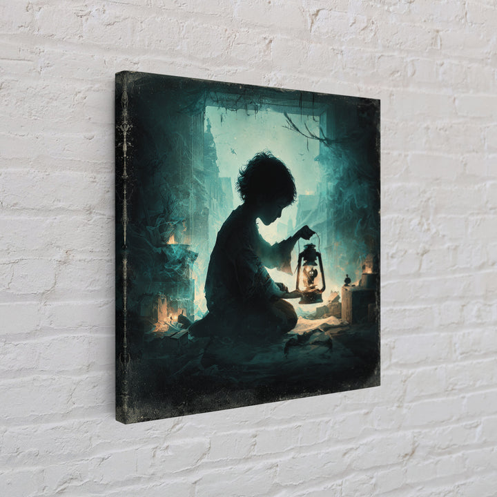 The Child Who Caught A Moon-Spawn, Square Wall Art, Eldritch Gothic Decor, Canvas Print, Halloween Wall Decor, Gothic Home Decor