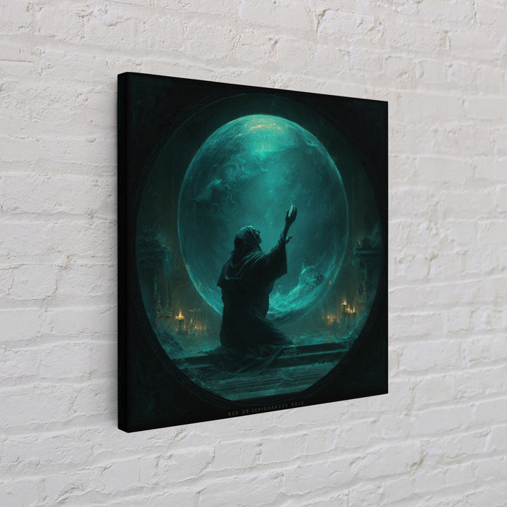 The Oracle Of The Glass Depths, Square Wall Art, Lovecraftian Horror Art, Framed Canvas Print, Halloween Wall Decor, Gothic Home Decor