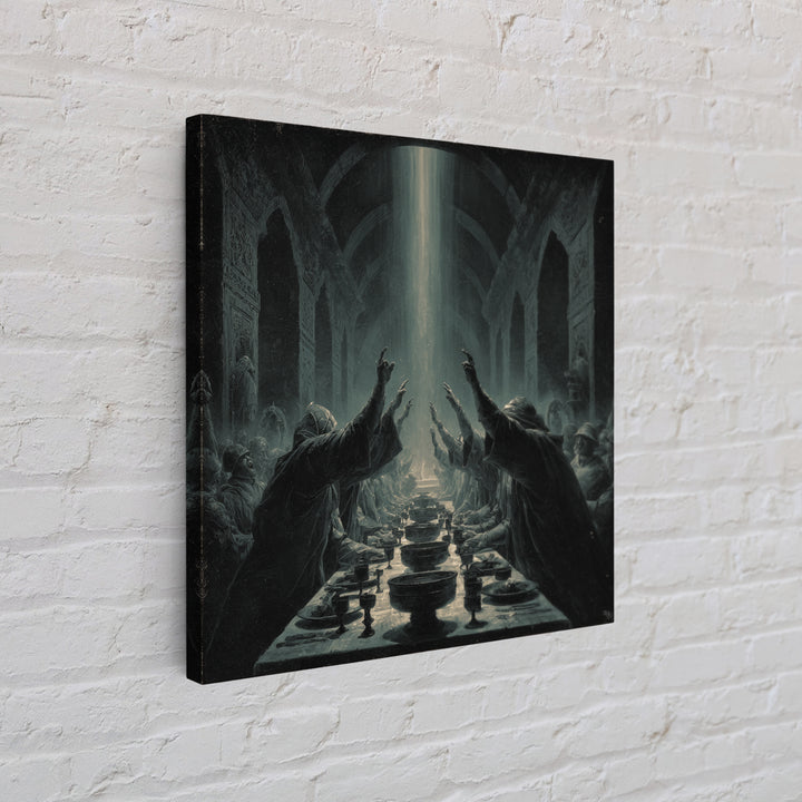 The Feast Of The Pale Cult, Square Wall Art, Macabre Wall Art, Canvas Print, Halloween Wall Decor, Gothic Home Decor, Halloween Decor