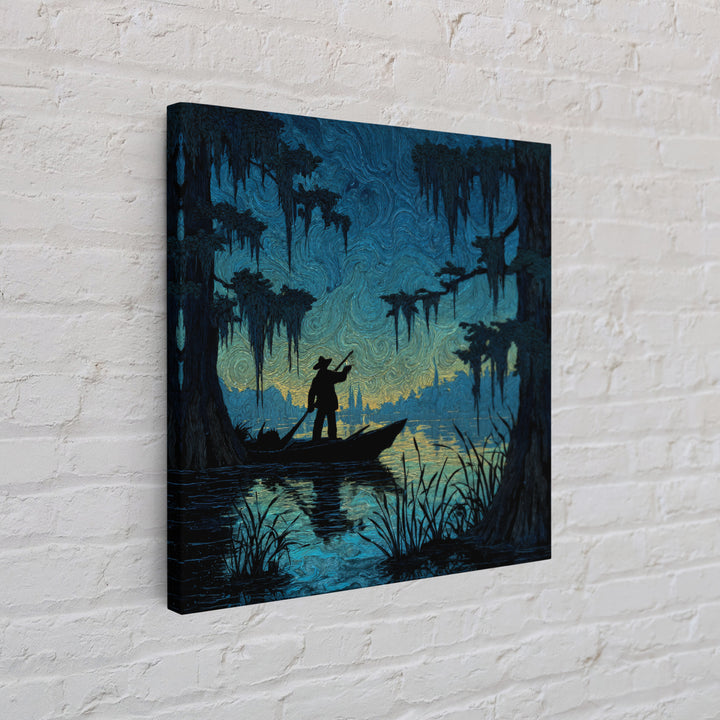 The Ferryman Of The Outer Marsh, Square Wall Art, Lovecraftian Horror Art, Framed Canvas Print, Halloween Wall Decor, Gothic Home Decor