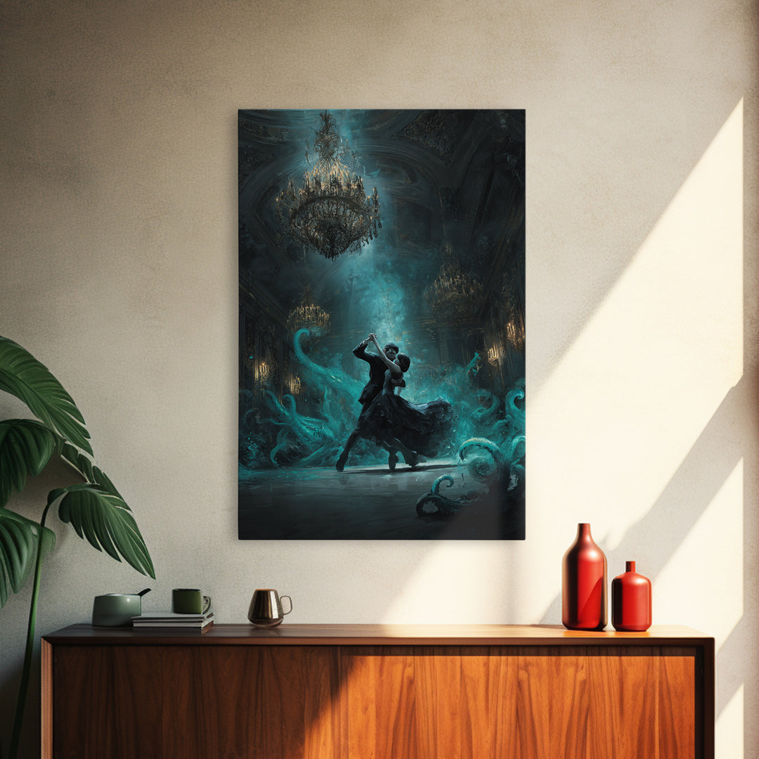 The Ballroom Of Silent Shoggoths, Vertical Wall Art, Cosmic Horror Wall Art, Canvas Print, Halloween Wall Decor, Gothic Home Decor