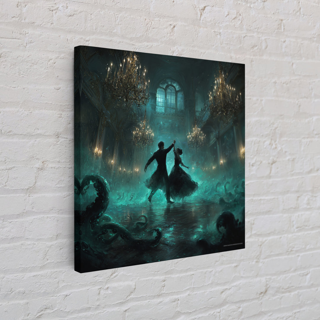 The Ballroom Of Silent Shoggoths, Square Wall Art, Dark Halloween Decor, Canvas Print, Halloween Wall Decor, Gothic Home Decor