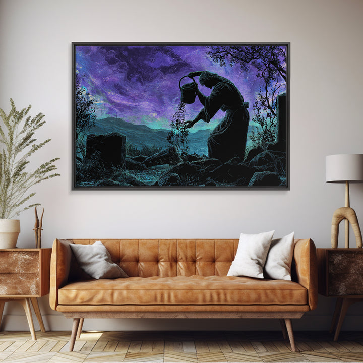 The Grave Gardener Of Yuggoth, Landscape Wall Art, Macabre Wall Art, Canvas Print, Halloween Wall Decor, Gothic Home Decor, Halloween Decor