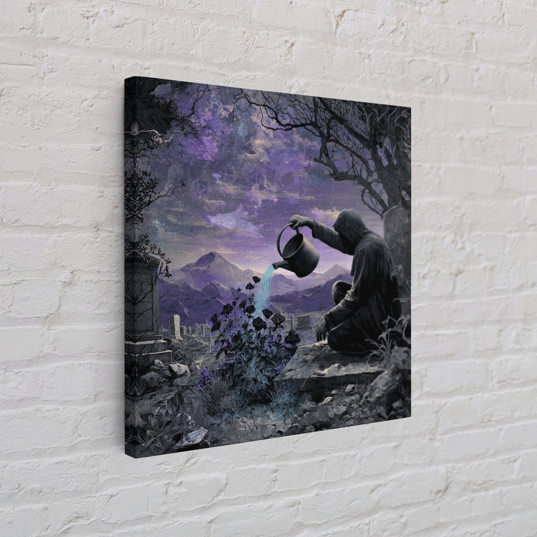The Grave Gardener Of Yuggoth, Square Wall Art, Cosmic Horror Wall Art, Framed Canvas Print, Halloween Wall Decor, Gothic Home Decor