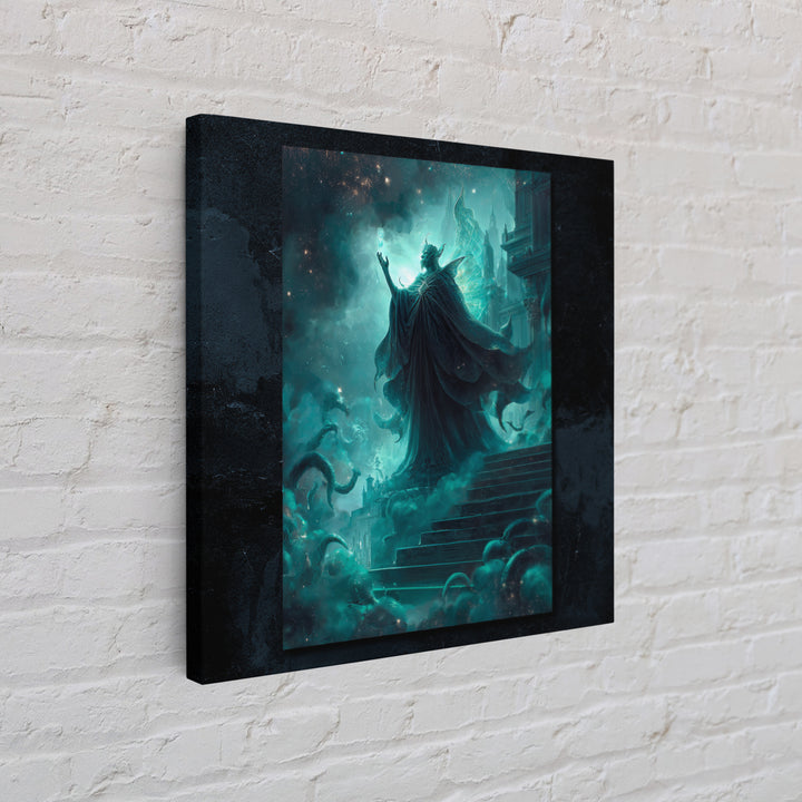 The Moth Prophet Of Kadath, Square Wall Art, Cosmic Horror Wall Art, Framed Canvas Print, Halloween Wall Decor, Gothic Home Decor