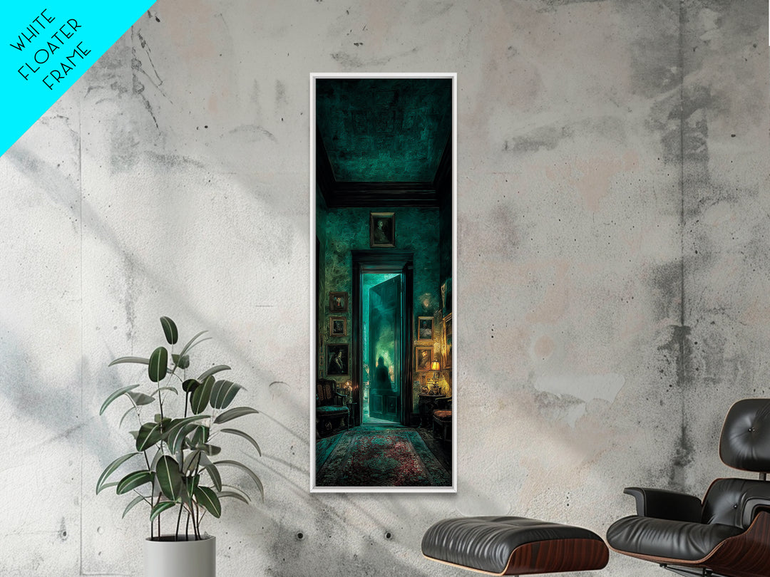 The Thirteenth Door Of Arkham House, Tall Narrow Wall Art, Spooky Home Decor, Canvas Print, Halloween Wall Decor, Gothic Home Decor