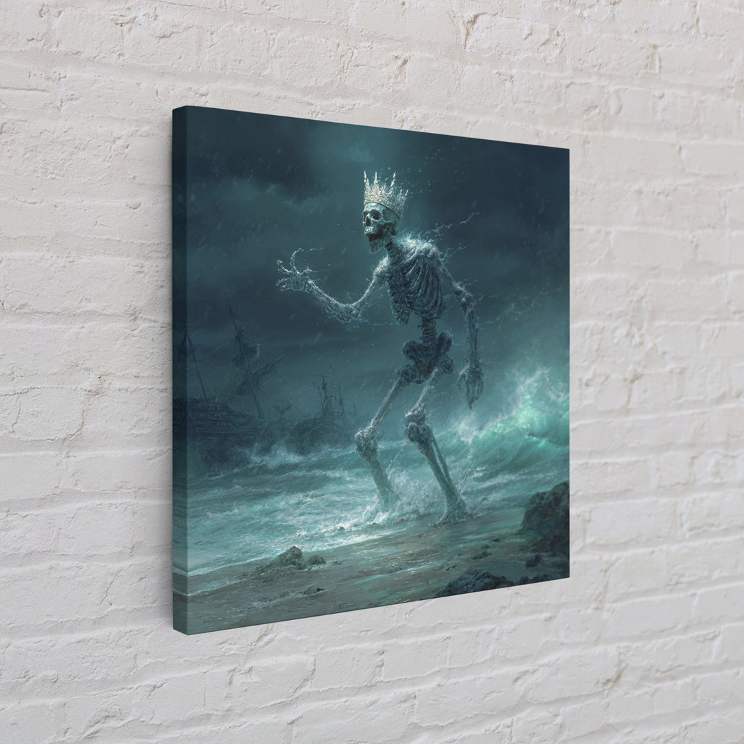 The Salt King Of The Black Shore, Square Wall Art, Dark Halloween Decor, Framed Canvas Print, Halloween Wall Decor, Gothic Home Decor