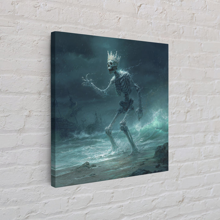 The Salt King Of The Black Shore, Square Wall Art, Dark Halloween Decor, Framed Canvas Print, Halloween Wall Decor, Gothic Home Decor