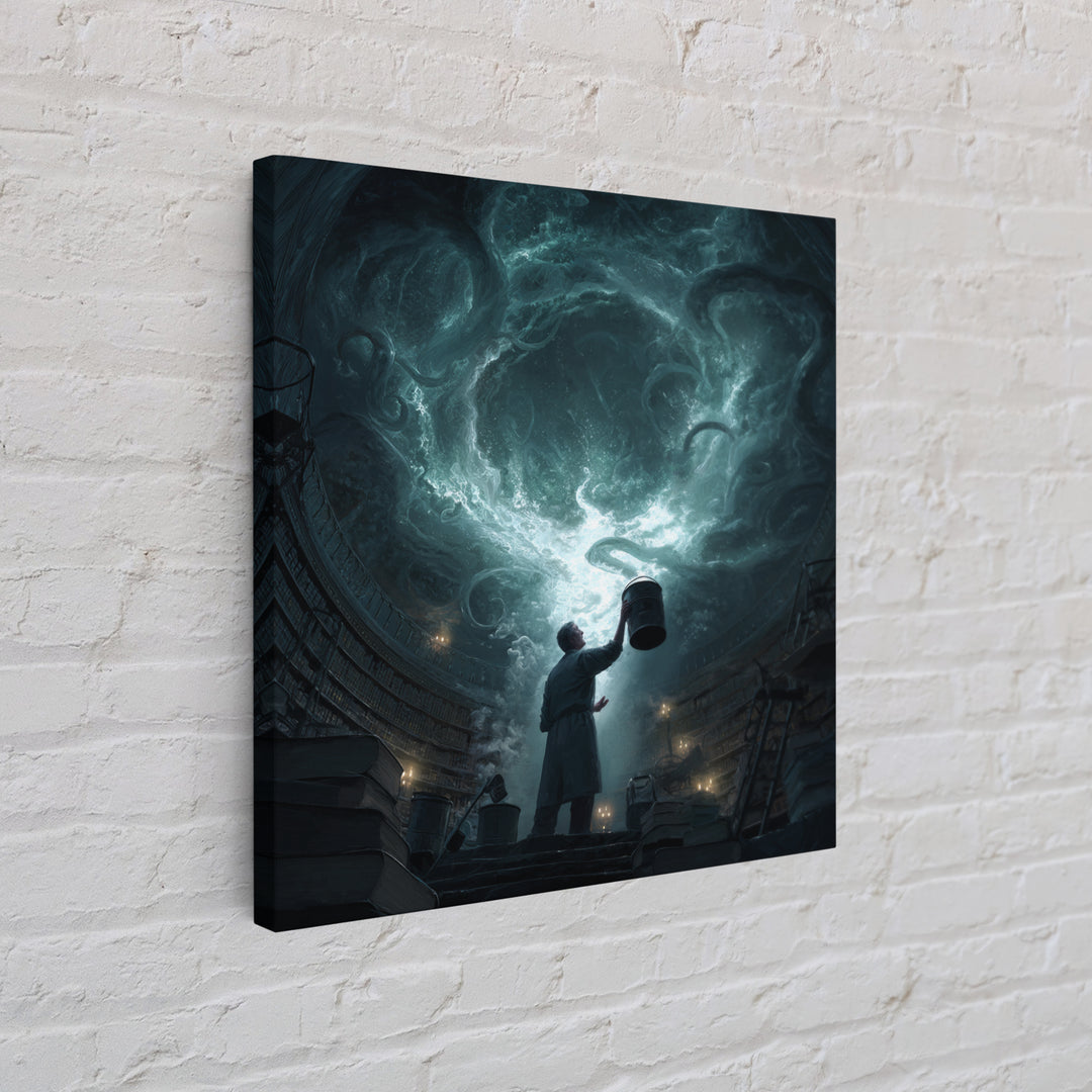 The Dreamwell Beneath Miskatonic, Square Wall Art, Eldritch Gothic Decor, Canvas Print, Halloween Wall Decor, Gothic Home Decor