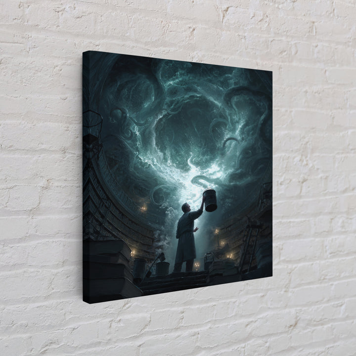 The Dreamwell Beneath Miskatonic, Square Wall Art, Eldritch Gothic Decor, Canvas Print, Halloween Wall Decor, Gothic Home Decor