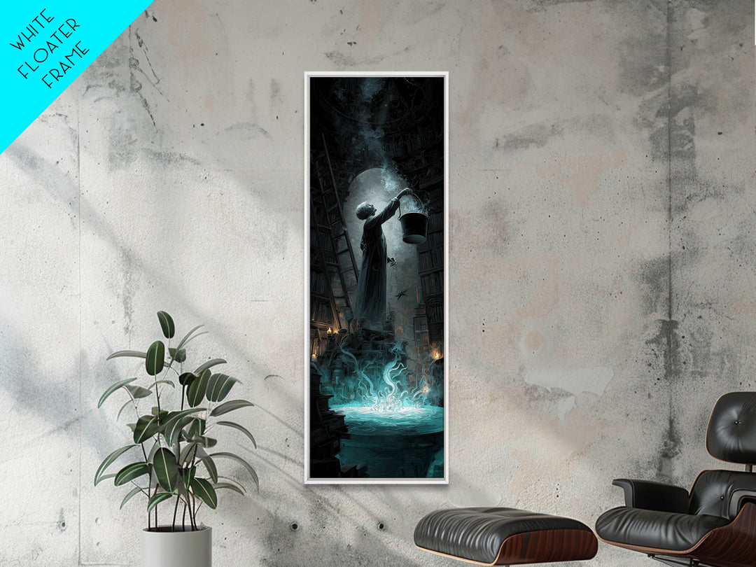 The Dreamwell Beneath Miskatonic, Tall Narrow Wall Art, Cosmic Horror Wall Art, Framed Canvas Print, Halloween Wall Decor, Gothic Home Decor