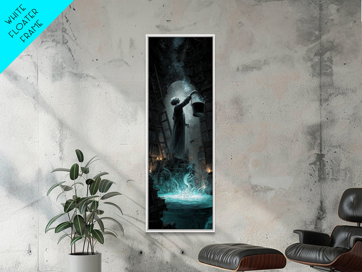 The Dreamwell Beneath Miskatonic, Tall Narrow Wall Art, Cosmic Horror Wall Art, Framed Canvas Print, Halloween Wall Decor, Gothic Home Decor