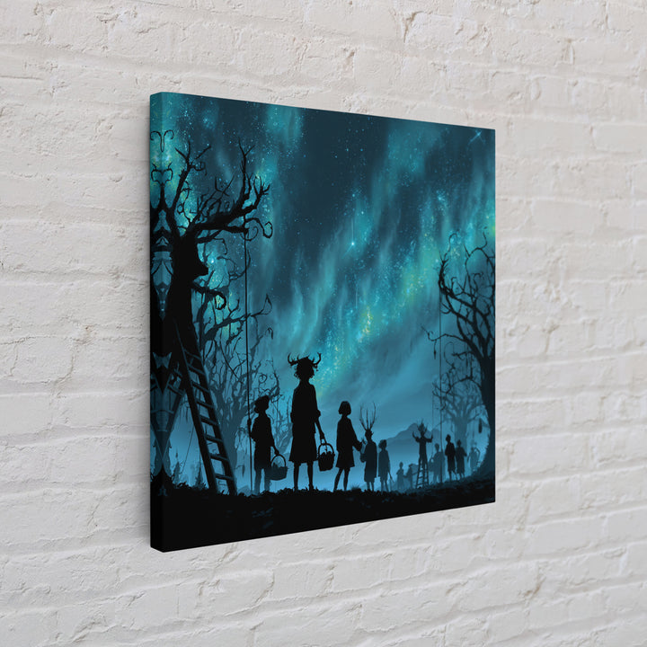 The Children Of The Star Orchard, Square Wall Art, Eldritch Gothic Decor, Framed Canvas Print, Halloween Wall Decor, Gothic Home Decor
