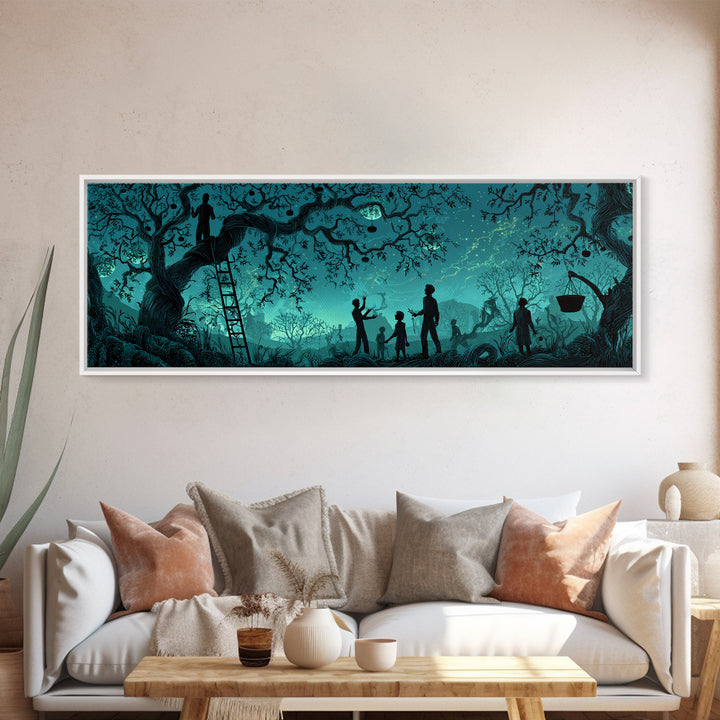 The Children Of The Star Orchard, Extra Wide Wall Art, Cosmic Horror Wall Art, Canvas Print, Halloween Wall Decor, Gothic Home Decor