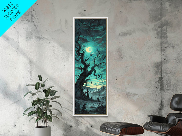 The Children Of The Star Orchard, Tall Narrow Wall Art, Lovecraftian Horror Art, Framed Canvas Print, Halloween Wall Decor