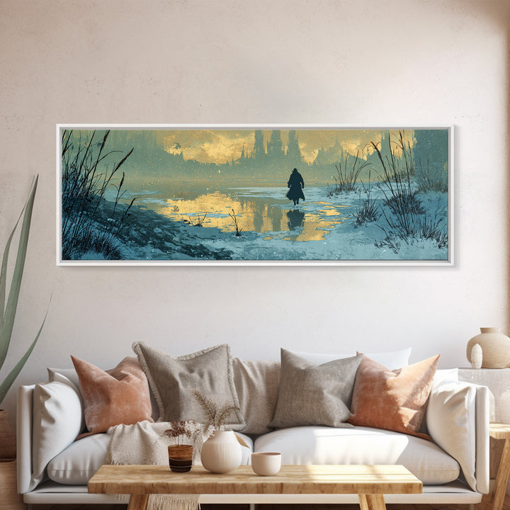 The Frost Beyond Carcosa, Extra Wide Wall Art, Haunted Gothic Art, Framed Canvas Print, Halloween Wall Decor, Gothic Home Decor