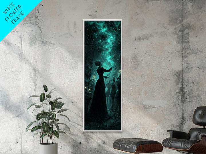 The Seamstress Of Living Nebulae, Tall Narrow Wall Art, Lovecraftian Horror Art, Framed Canvas Print, Halloween Wall Decor, Horror Wall Art