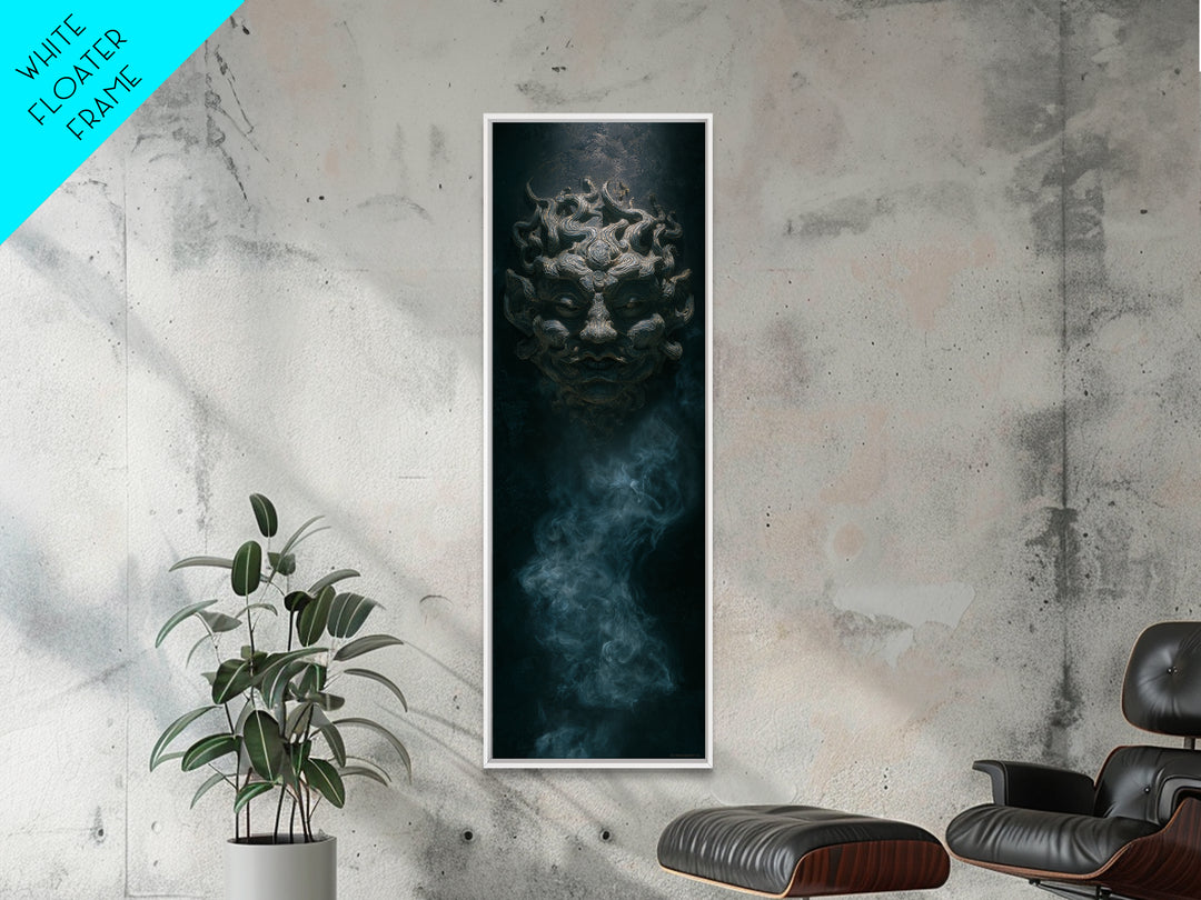 The Mask Of The Crawling God, Tall Narrow Wall Art, Macabre Wall Art, Canvas Print, Halloween Wall Decor, Gothic Home Decor, Halloween Decor