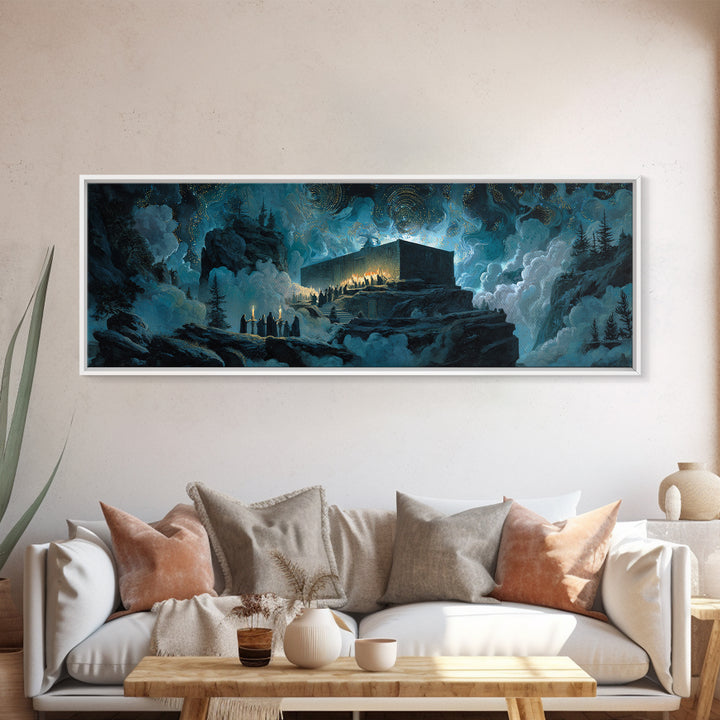 The Candelit Ark Of Forgotten Stars, Extra Wide Wall Art, Dark Fantasy Wall Art, Canvas Print, Halloween Wall Decor, Gothic Home Decor
