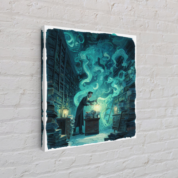 The Archivist Of Dreaming Bones, Square Wall Art, Lovecraftian Horror Art, Canvas Print, Halloween Wall Decor, Gothic Home Decor