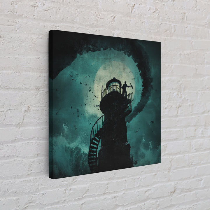 The Last Lighthouse Of Y’Ha-Nthlei, Square Wall Art, Spooky Home Decor, Canvas Print, Halloween Wall Decor, Gothic Home Decor