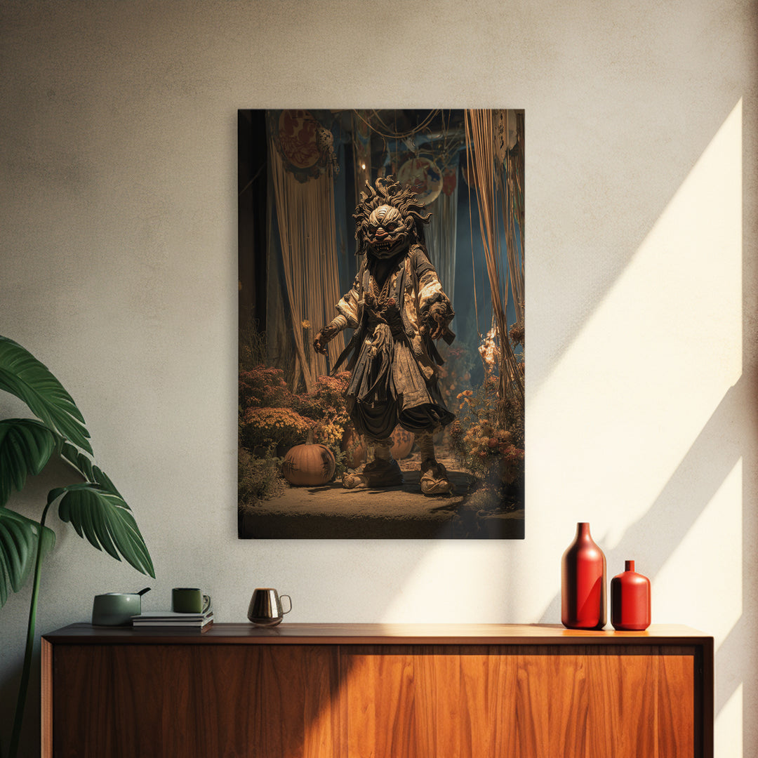 The Festival Of The Little Old Ones, Vertical Wall Art, Macabre Wall Art, Canvas Print, Halloween Wall Decor, Gothic Home Decor