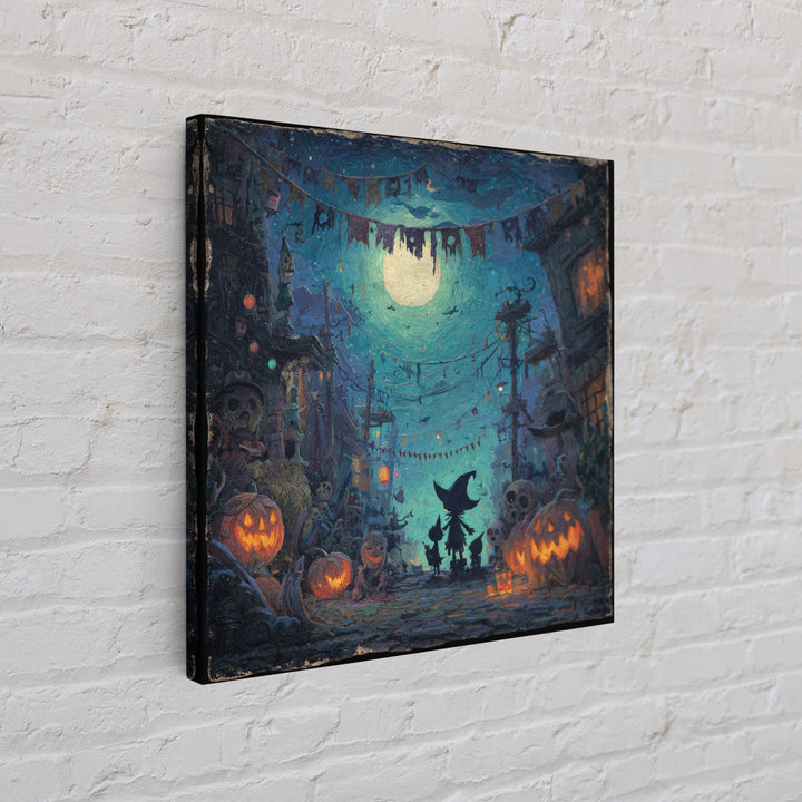 The Festival Of The Little Old Ones, Square Wall Art, Macabre Wall Art, Framed Canvas Print, Halloween Wall Decor, Gothic Home Decor