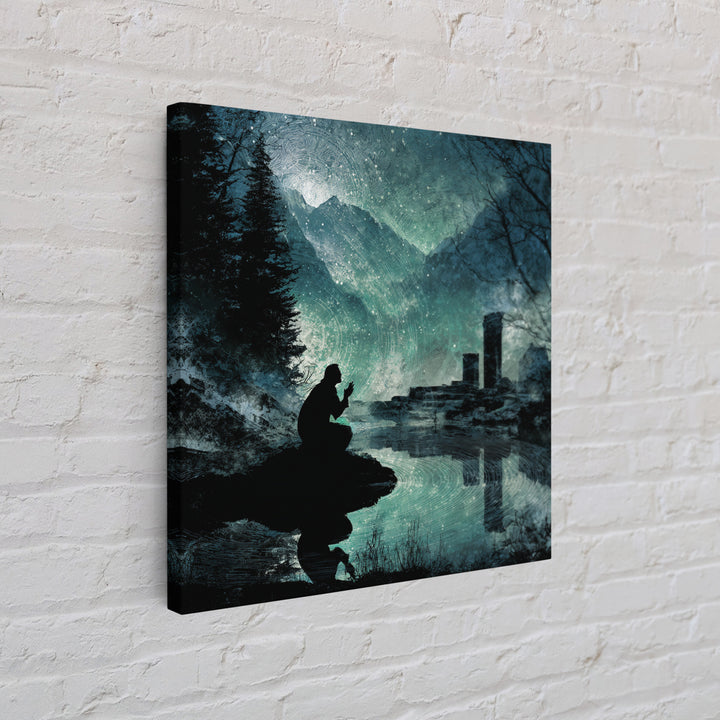 The Mirror Lake Of Lost Constellations, Square Wall Art, Dark Halloween Decor, Canvas Print, Halloween Wall Decor, Gothic Home Decor