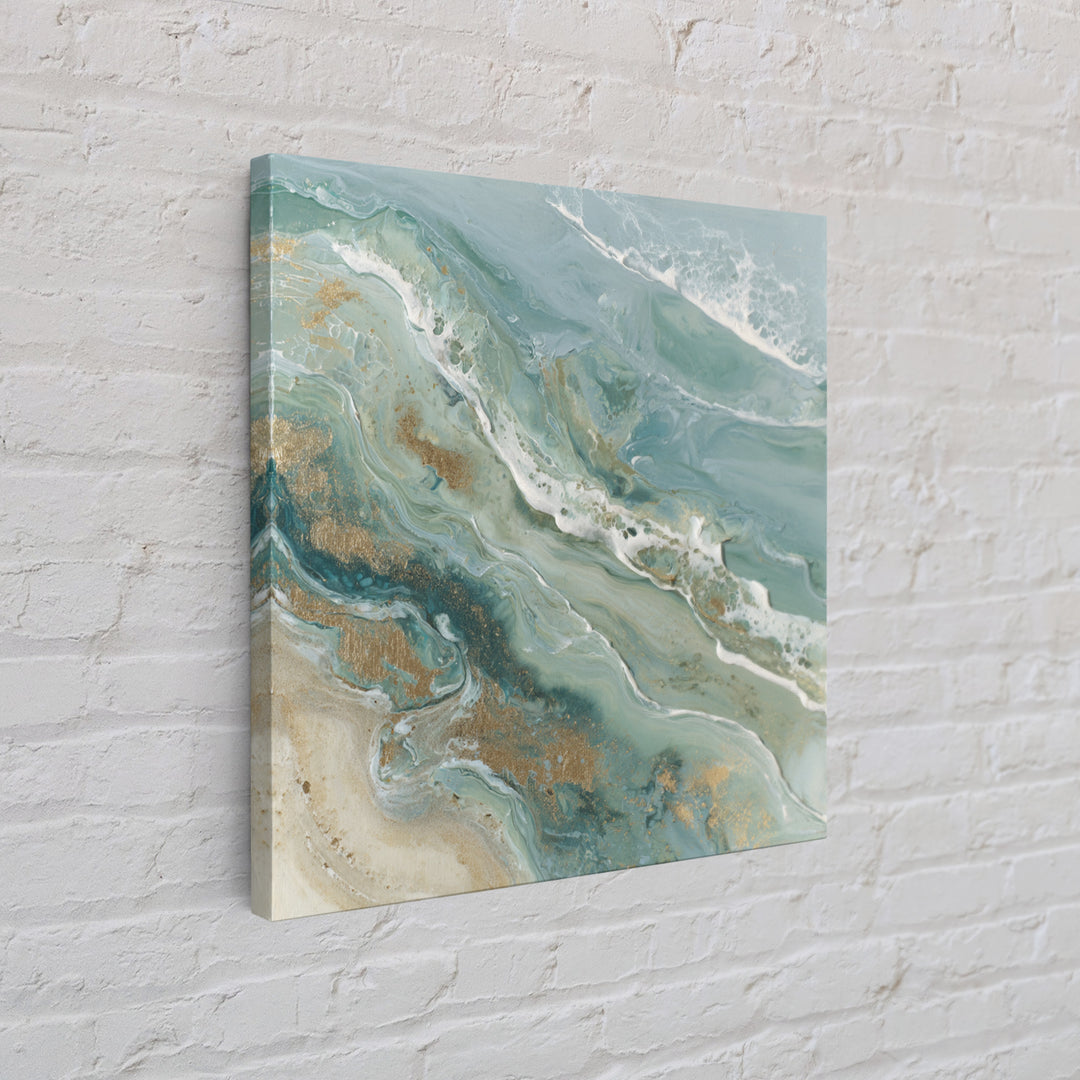 Calming Abstract Ocean Waves Framed Canvas Print, Dental Office Art, Dental Hygiene, Office Decor, Calm, Medical Office Art, DOA-1x1-1
