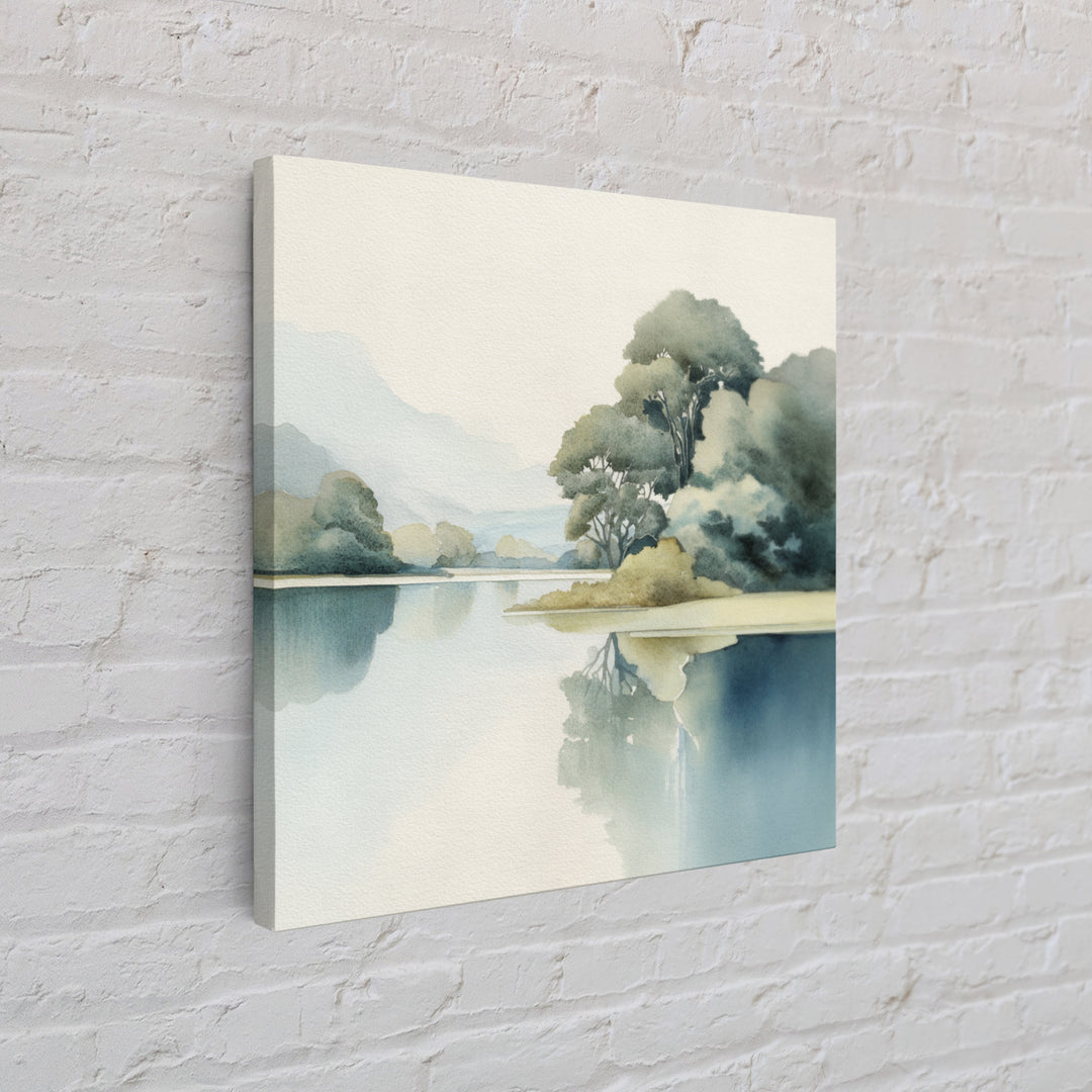 Sunlit Lake with Calming Reflections Canvas Print, Dental Office Art, Room Decor Aesthetic, Office Decor, Fine Art, Calm, DOA-1x1-15