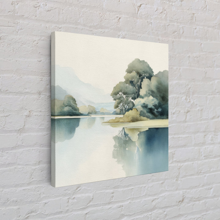 Sunlit Lake with Calming Reflections Canvas Print, Dental Office Art, Room Decor Aesthetic, Office Decor, Fine Art, Calm, DOA-1x1-15