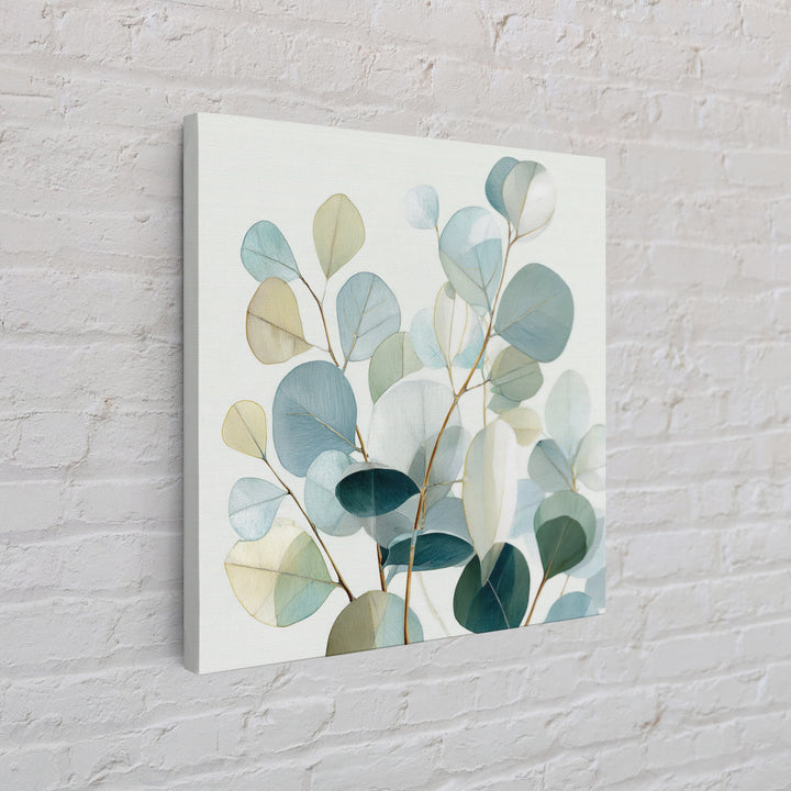Soft Botanical Eucalyptus Print for Clean Atmosphere Canvas Print, Dental Office Art, Office Wall Art, Office Decor, Calm, DOA-1x1-3