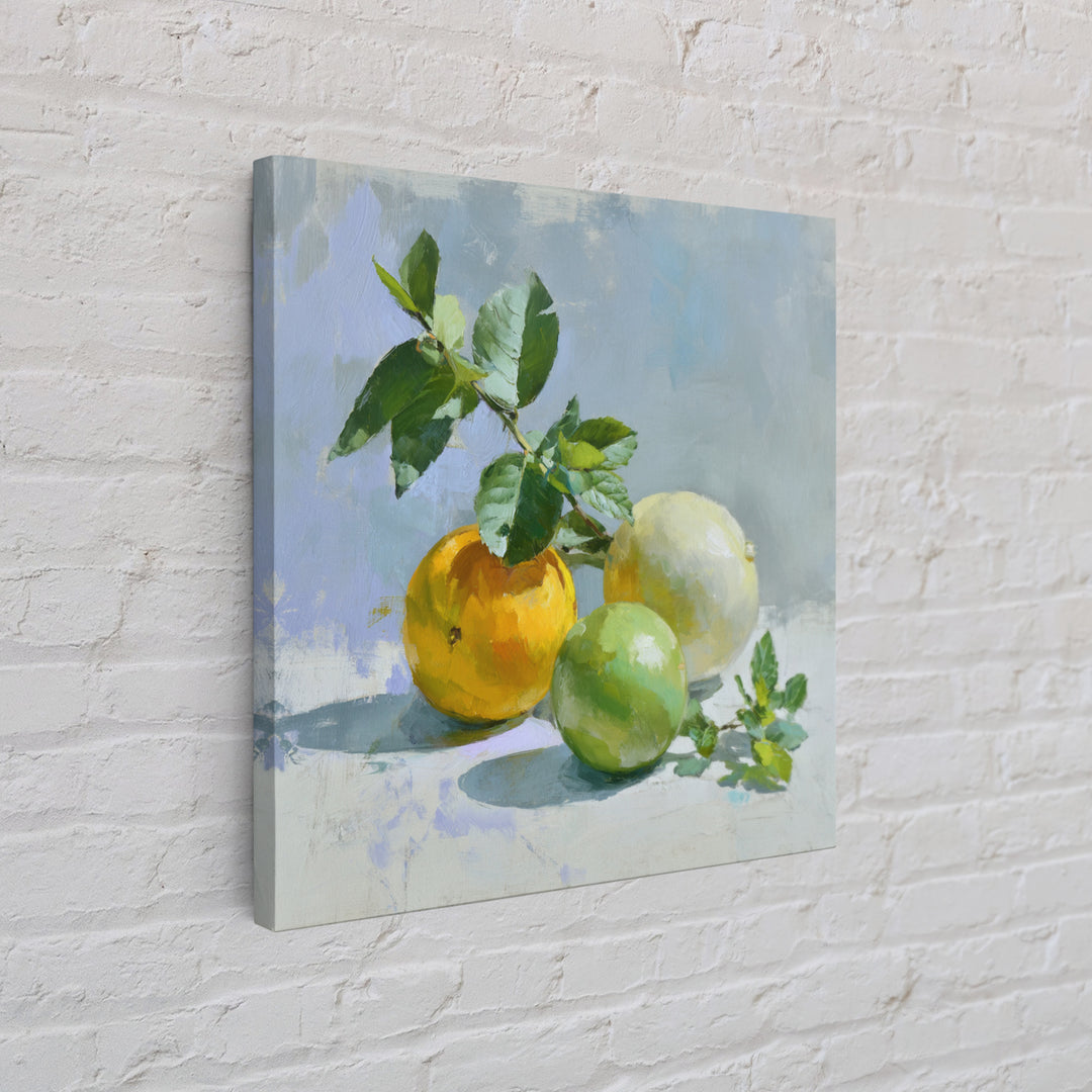 Fresh Citrus and Mint Still Life Canvas Print, Dental Office Art, Dental Office Decor, Office Decor, Calm, Science Art, DOA-1x1-31
