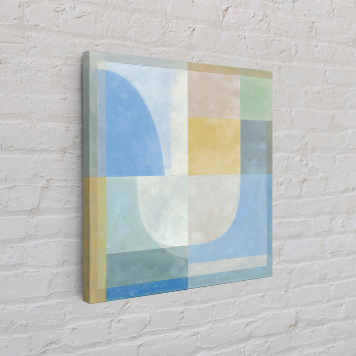 Simple Rainbow Pastel Shapes for Children Canvas Print, Dental Office Art, Dental Decor, Office Decor, Abstract Art, Calm, DOA-1x1-45