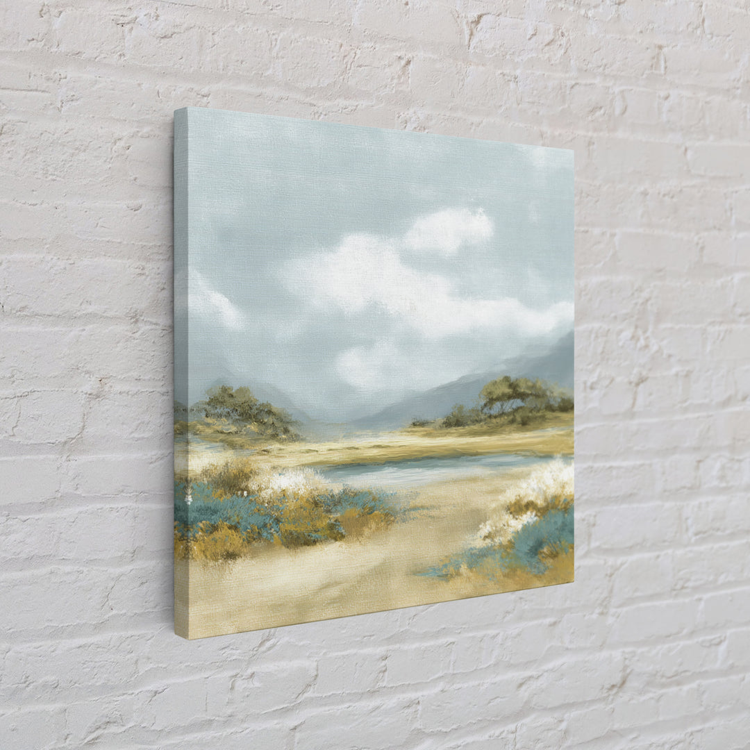 Peaceful Clouds over Open Meadow Framed Canvas Print, Dental Office Art, Dentistry Art, Office Decor, Fine Art, Calm, DOA-1x1-57