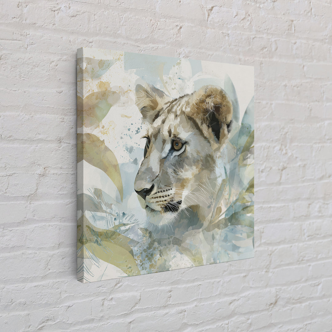 Happy Jungle Animals Framed Canvas Print, Dental Office Art, Dental Assistant, Office Decor, Fine Art, Calm, Gallery Decor, DOA-1x1-62