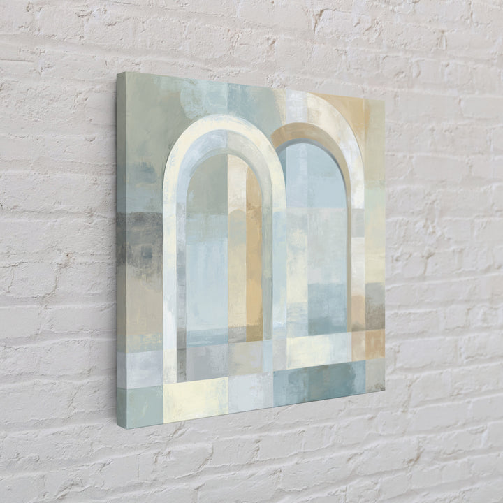 Light Scandinavian Abstract Arches Framed Canvas Print, Dental Office Art, Dental Assistant, Office Decor, Fine Art, Calm, DOA-1x1-65