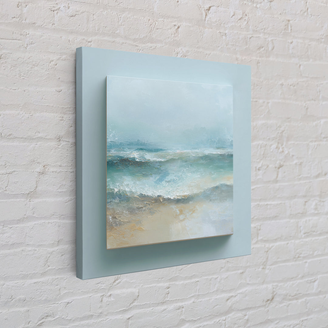 Calming Abstract Ocean Waves Framed Canvas Print, Dental Office Art, Dentist Art, Office Decor, Watercolor Art, Calm, DOA-1x1-73
