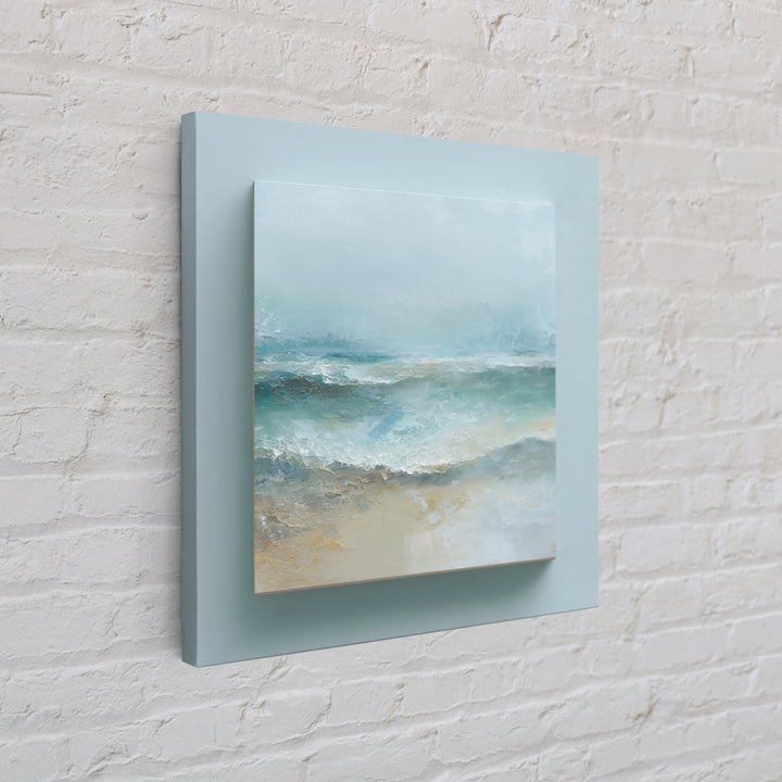 Calming Abstract Ocean Waves Framed Canvas Print, Dental Office Art, Dentist Art, Office Decor, Watercolor Art, Calm, DOA-1x1-73