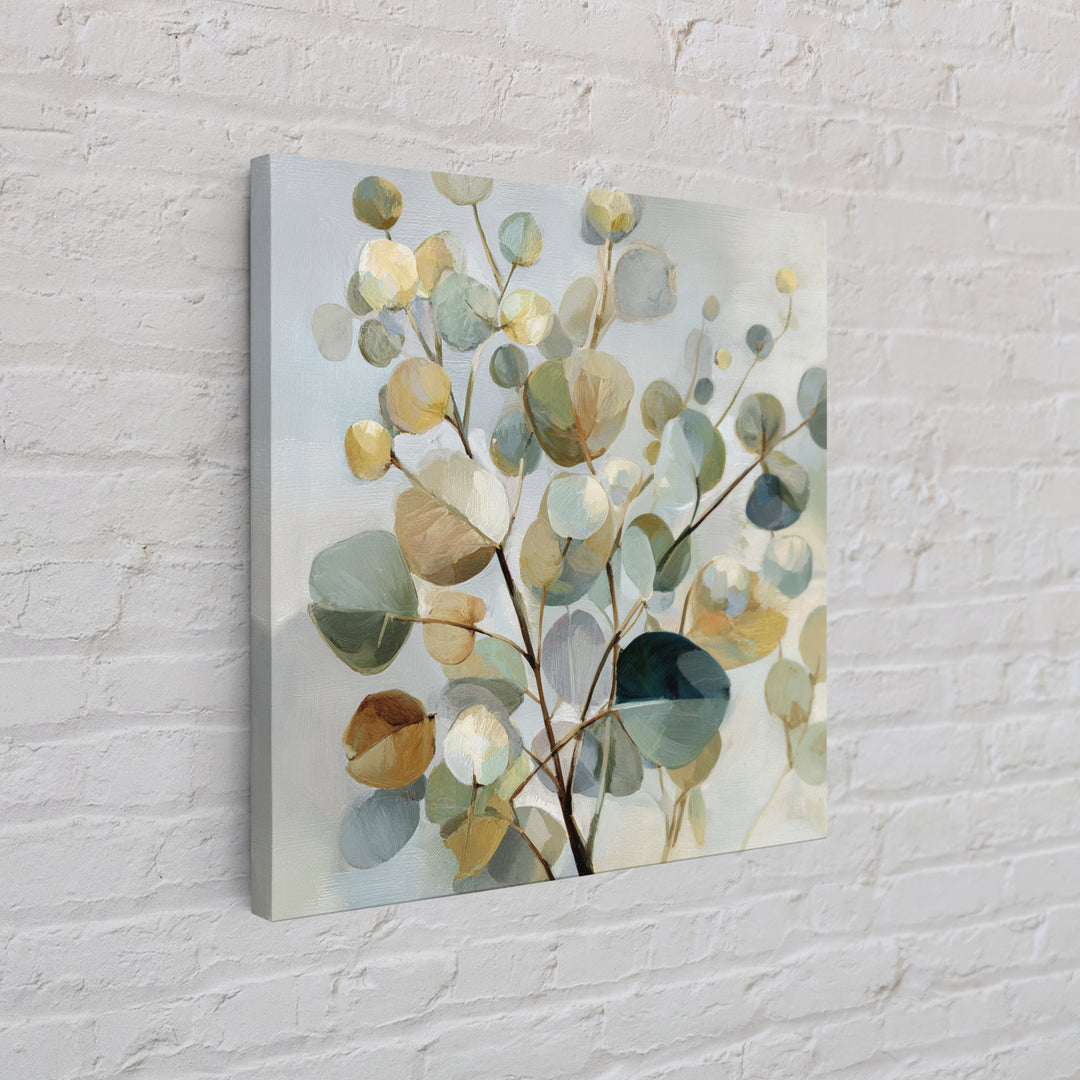 Soft Botanical Eucalyptus Print for Clean Atmosphere Canvas Print, Dental Office Art, Dental Office, Office Decor, Calm, DOA-1x1-75