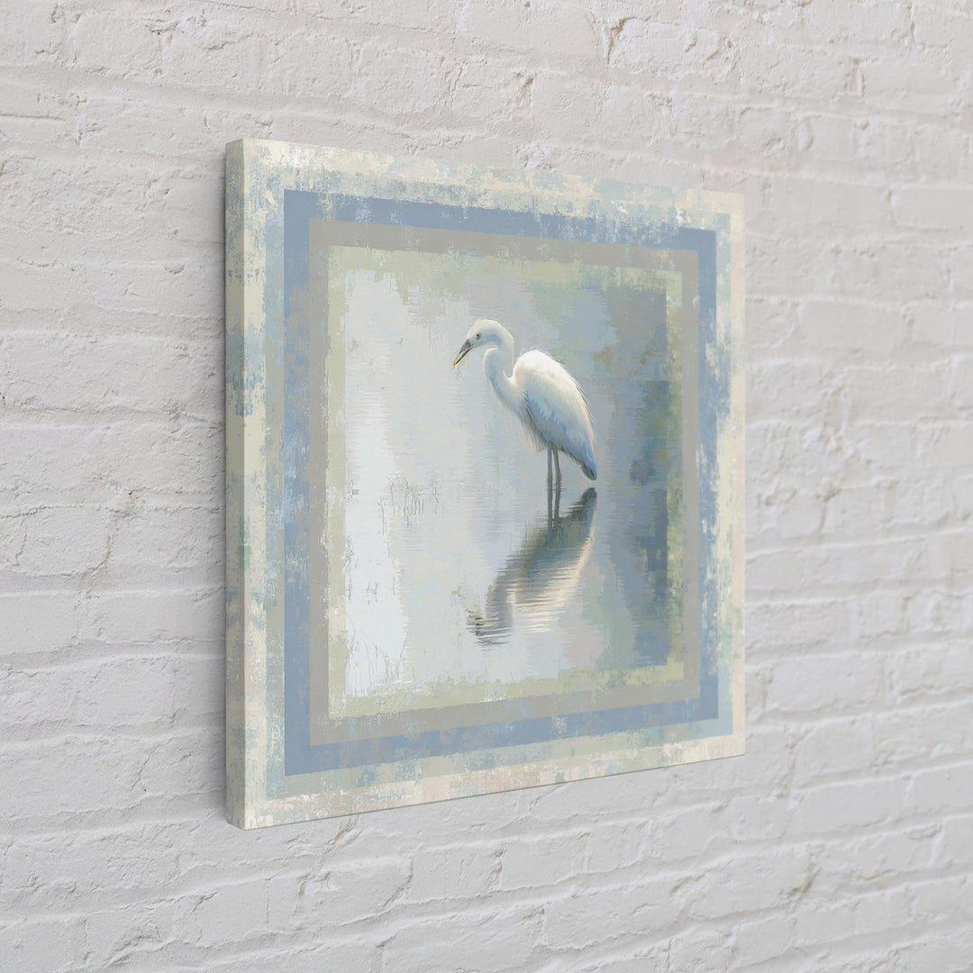 Blue Heron by Calm Marsh Water Canvas Print, Dental Office Art, Office Decor, Fine Art, Calm, Art Print, Room Decor, DOA-1x1-95