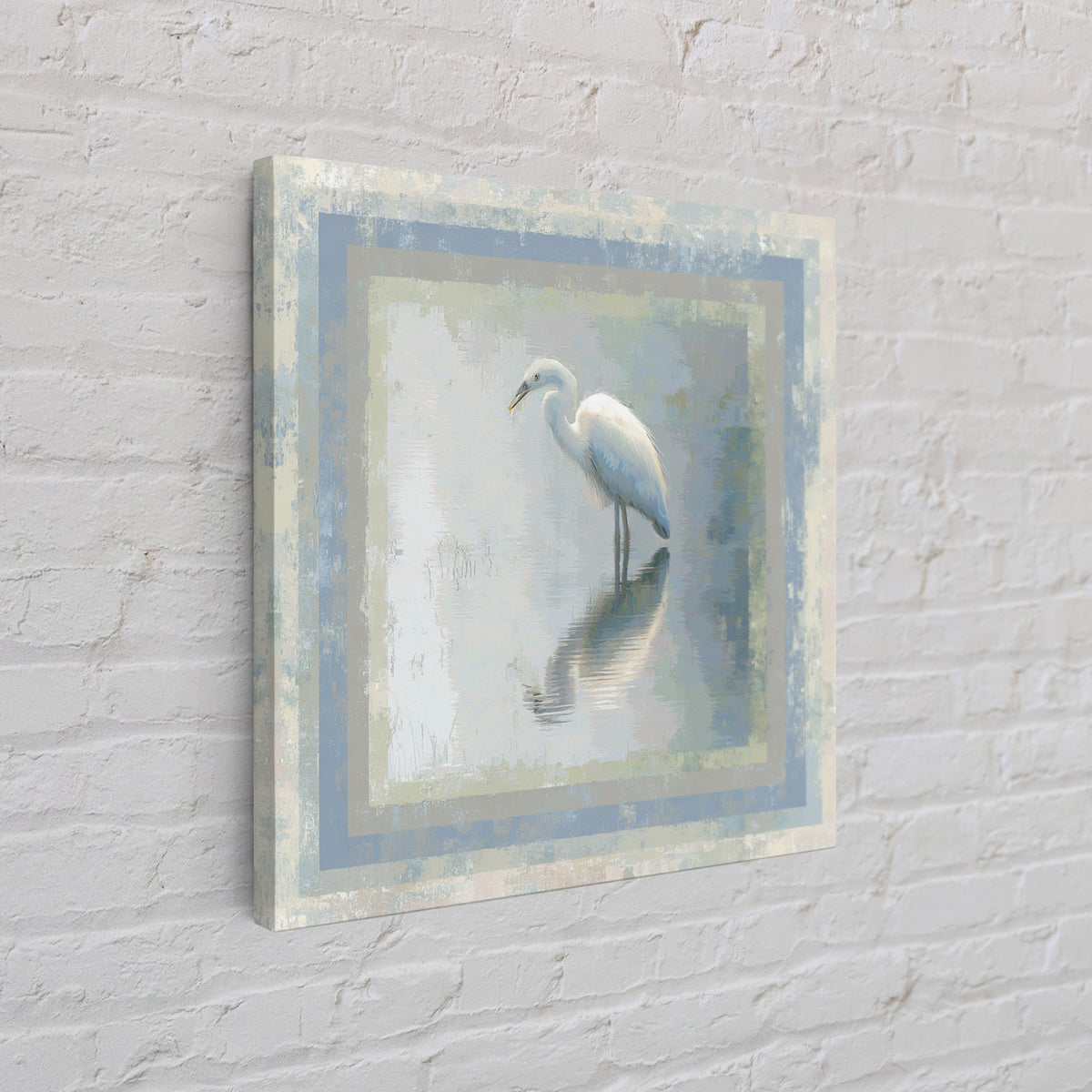 Blue Heron by Calm Marsh Water Canvas Print, Dental Office Art, Office Decor, Fine Art, Calm, Art Print, Room Decor, DOA-1x1-95