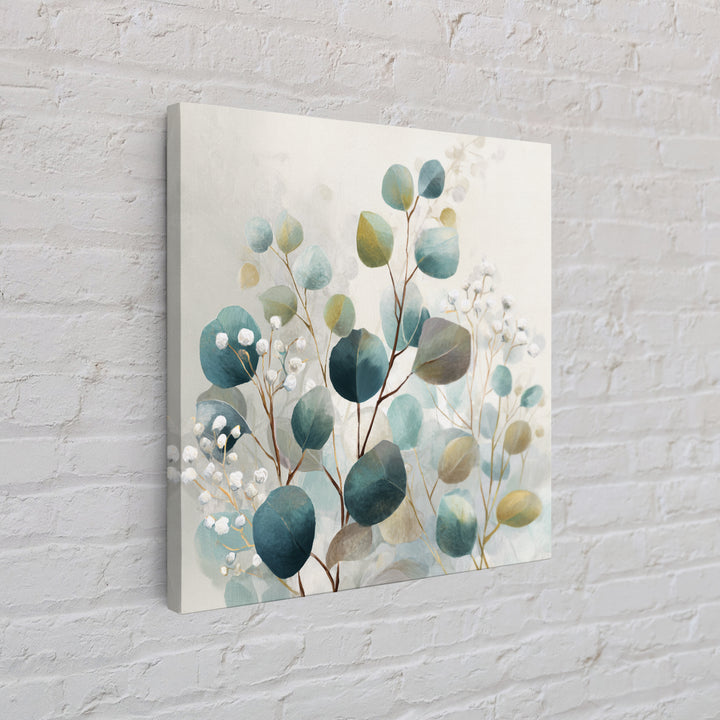 Soft Botanical Eucalyptus Print for Clean Atmosphere Canvas Print, Dental Office Art, Office Decor, Oil Painting, Calm, DOA-1x1-99