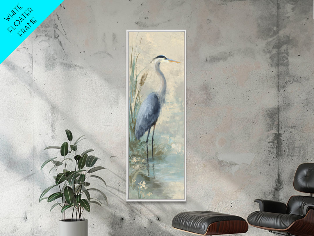 Blue Heron by Calm Marsh Water Canvas Print, Dental Office Art, Digital Print, Office Decor, Calm, Medical Office Decor, DOA-1x3-11