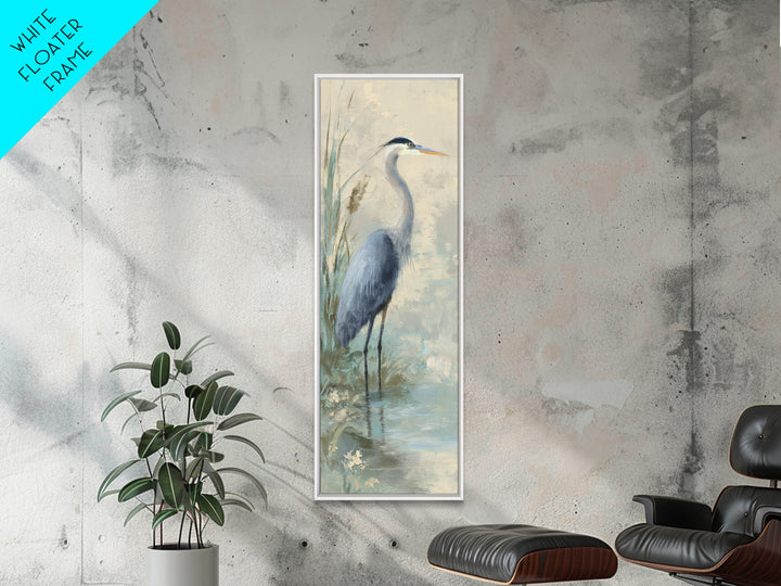 Blue Heron by Calm Marsh Water Canvas Print, Dental Office Art, Digital Print, Office Decor, Calm, Medical Office Decor, DOA-1x3-11