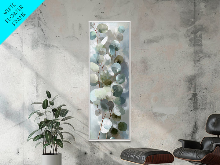 Soft Botanical Eucalyptus Print for Clean Atmosphere Framed Canvas Print, Dental Office Art, Dental Gift, Office Decor, Calm, DOA-1x3-15