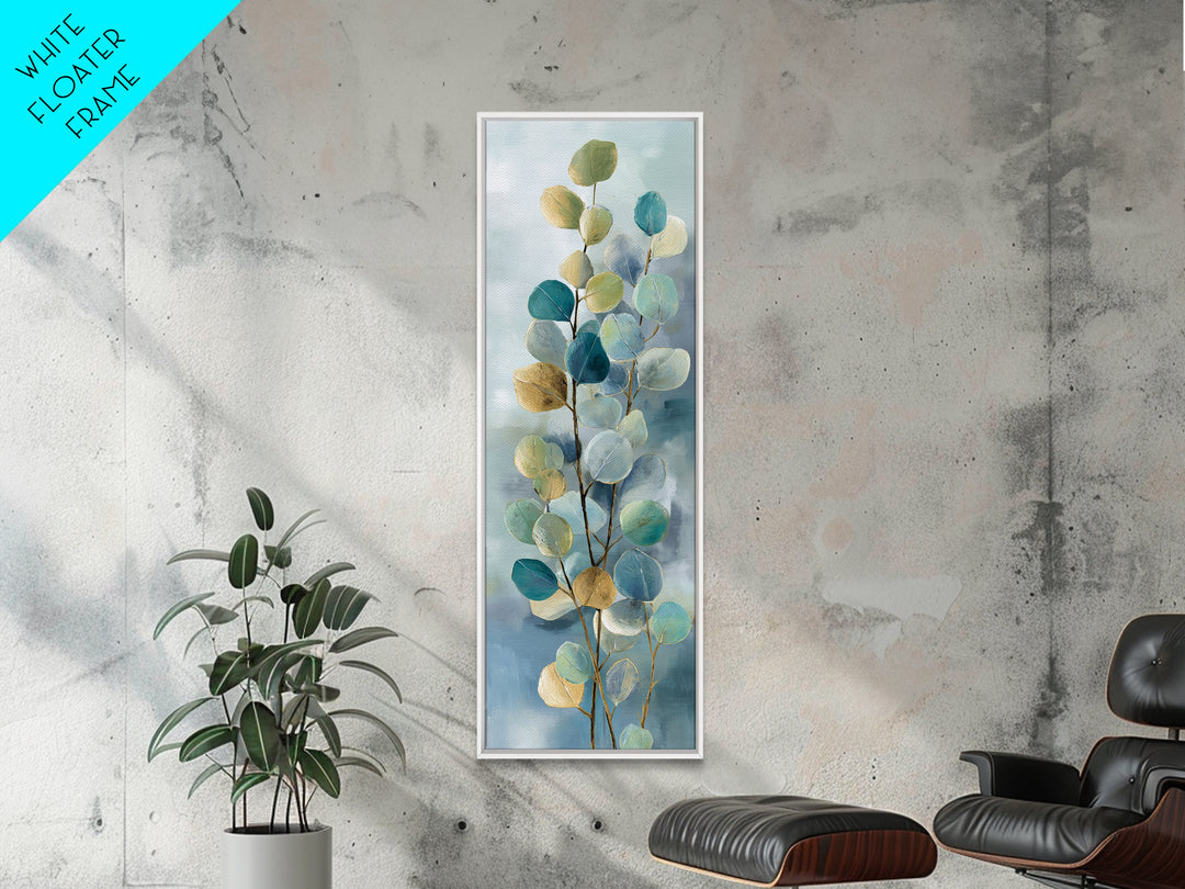Soft Botanical Eucalyptus Print for Clean Atmosphere Canvas Print, Dental Office Art, Gallery Decor, Office Decor, Oil Painting, DOA-1x3-39