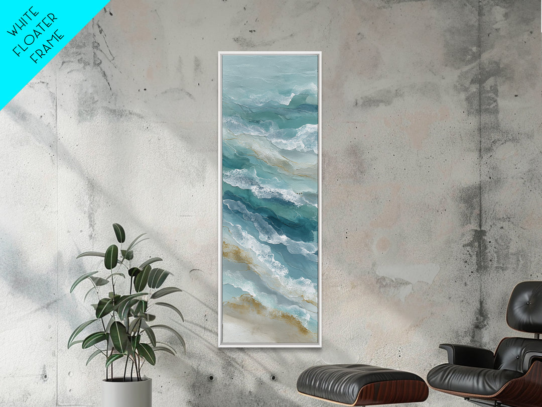 Calming Abstract Ocean Waves Framed Canvas Print, Dental Office Art, Dentist Art, Office Decor, Fine Art, Calm, Luxury Decor, DOA-1x3-61