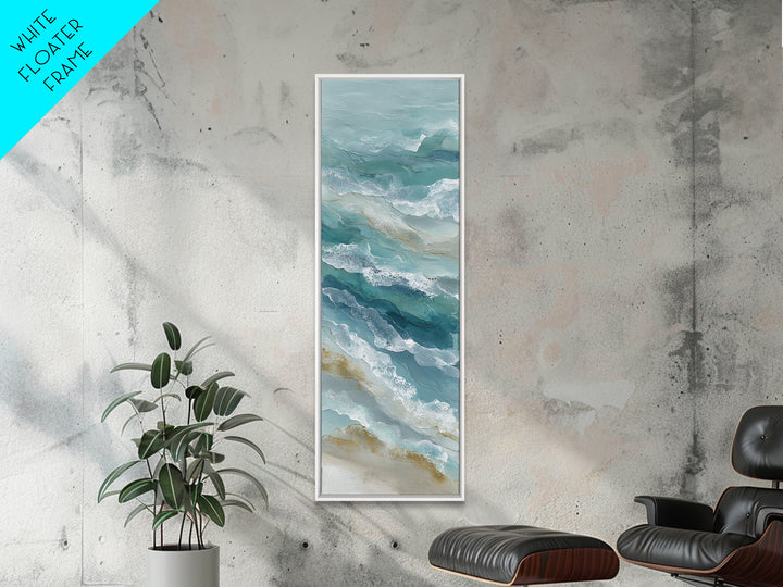 Calming Abstract Ocean Waves Framed Canvas Print, Dental Office Art, Dentist Art, Office Decor, Fine Art, Calm, Luxury Decor, DOA-1x3-61