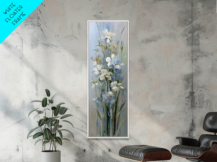 Sterile Modern Floral Painting Framed Canvas Print, Dental Office Art, Contemporary Art, Office Decor, Fine Art, Calm, DOA-1x3-71